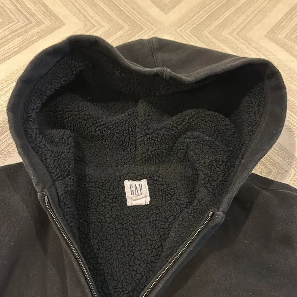 Gap Boys Black Fleece Lined Hooded Zip-up Sweatshirt